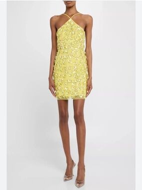 Liv Foster Maeve Beaded Halter Mini Dress